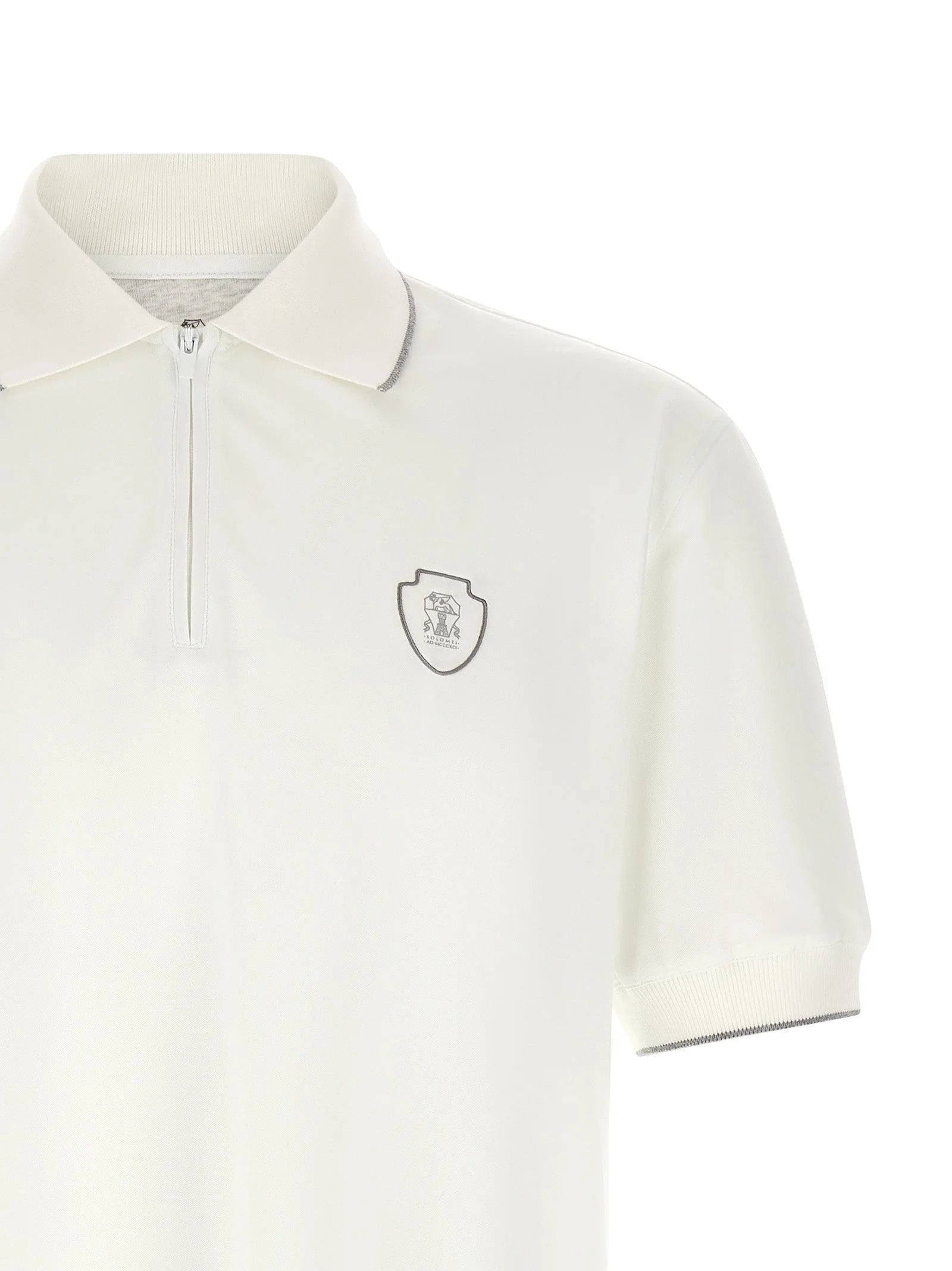 Brunello Cucinelli White Polyamide Polo Shirt - S