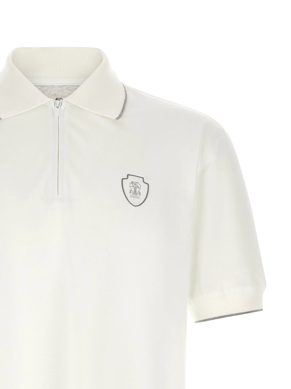 Brunello Cucinelli White Polyamide Polo Shirt - S