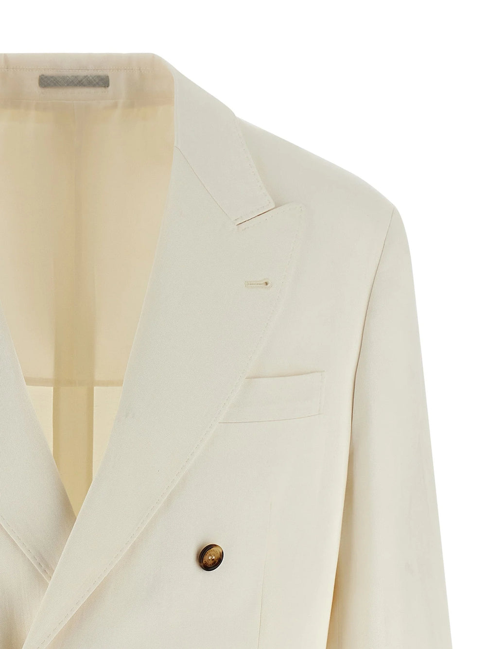 Brunello Cucinelli White Silk Blazer - IT50 | L