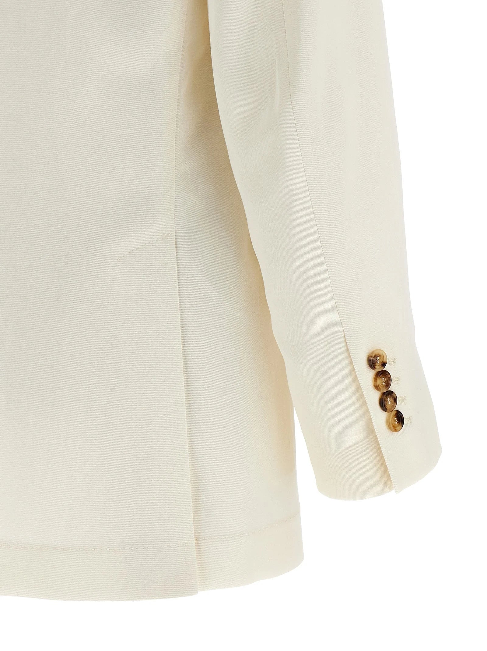 Brunello Cucinelli White Silk Blazer - IT50 | L
