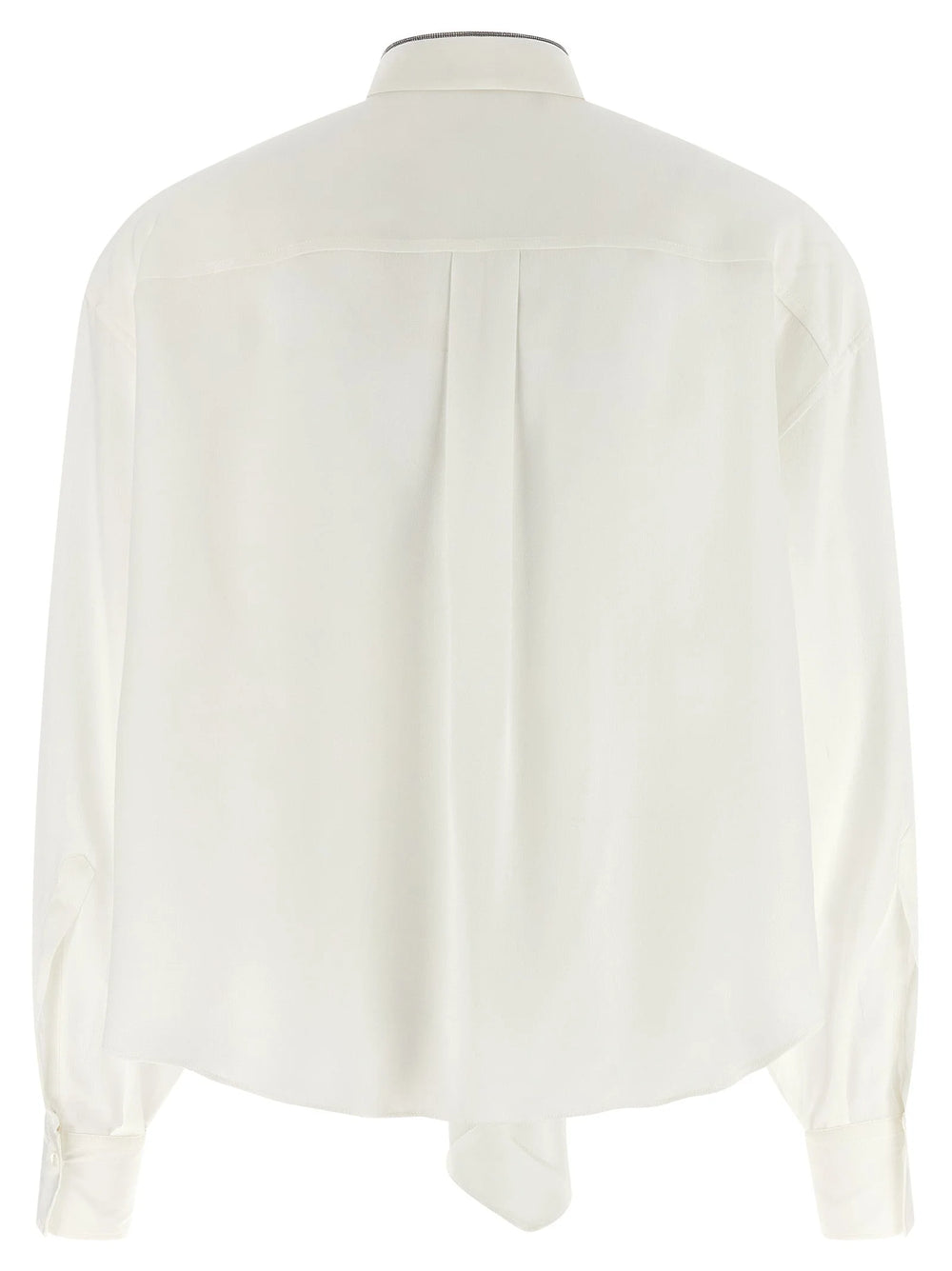 Brunello Cucinelli White Silk Blouse