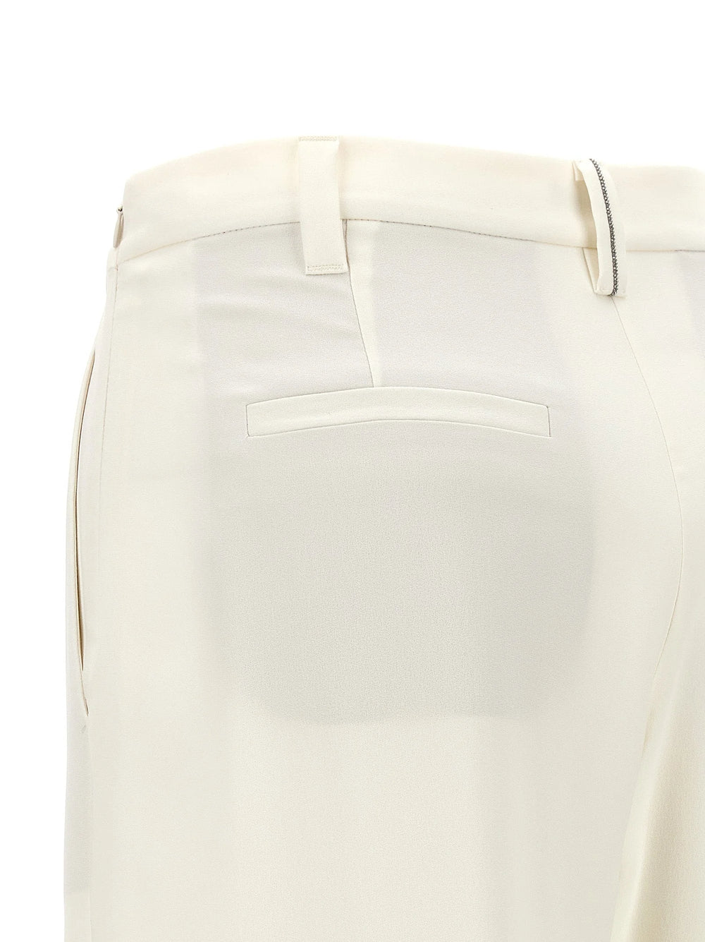 Brunello Cucinelli White Silk Casual Pants - IT40