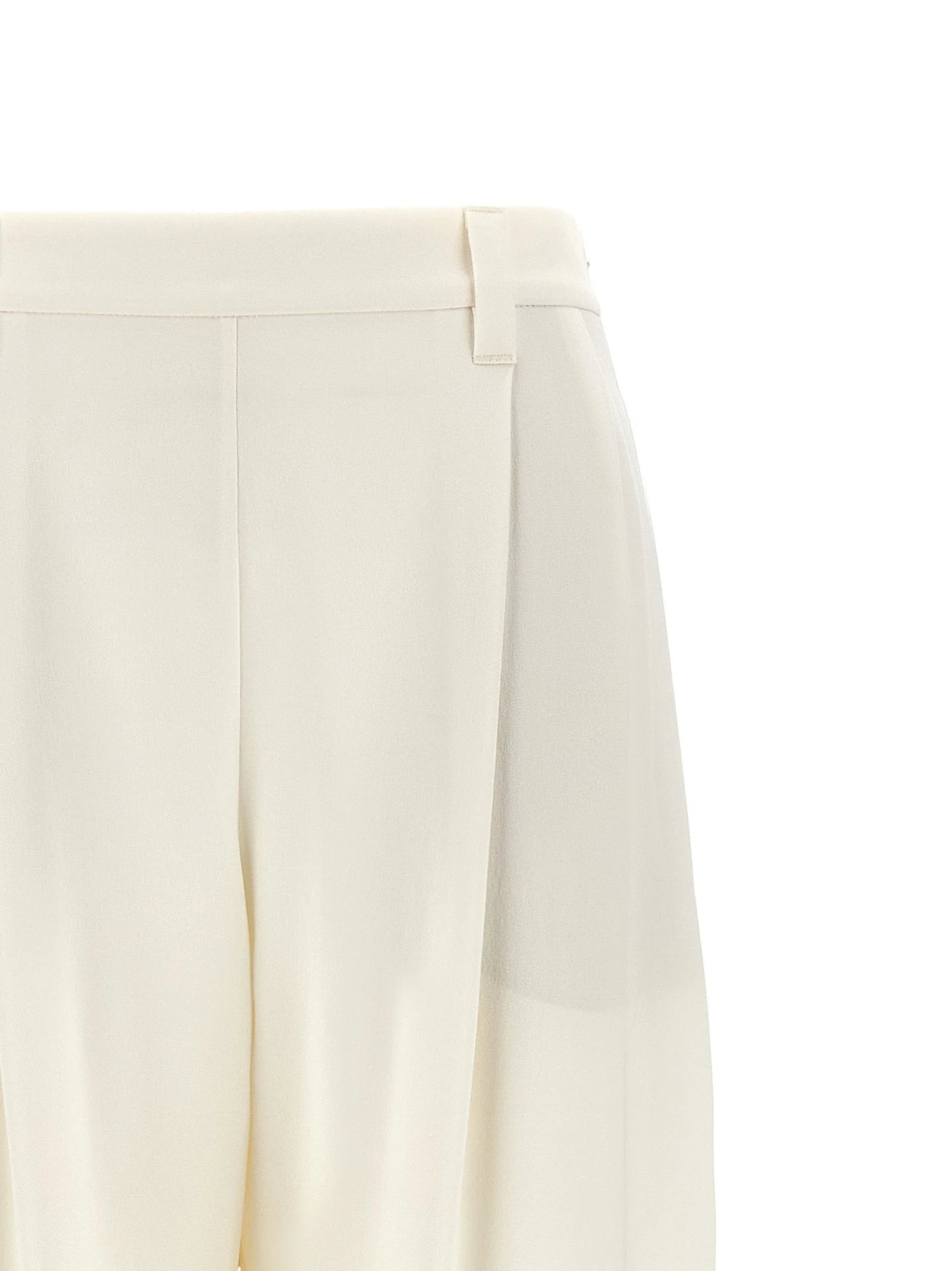 Brunello Cucinelli White Silk Casual Pants - IT40