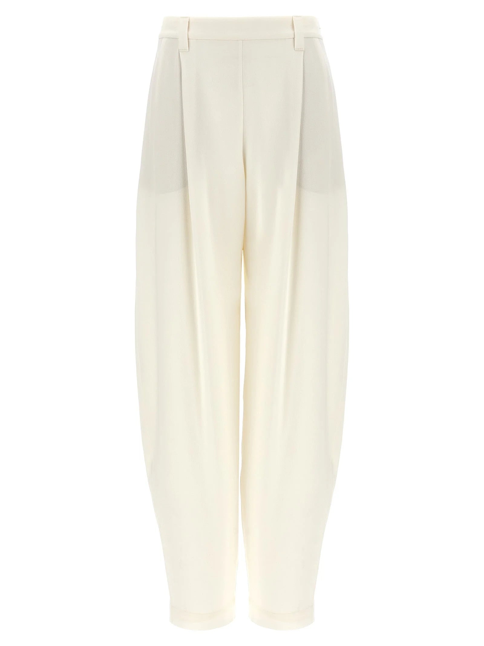 Brunello Cucinelli White Silk Casual Pants - IT40