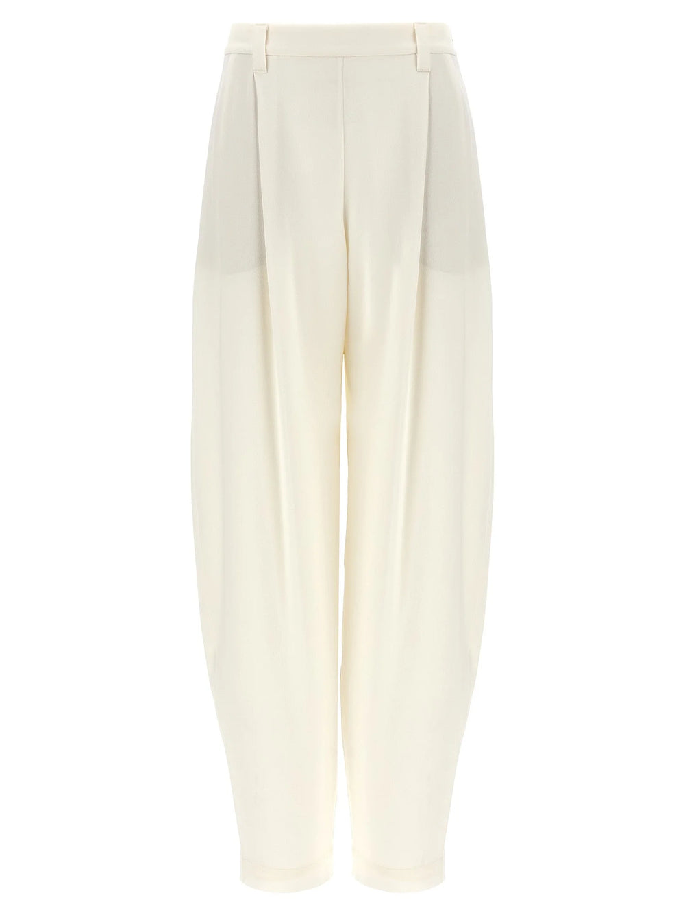 Brunello Cucinelli White Silk Casual Pants - IT40
