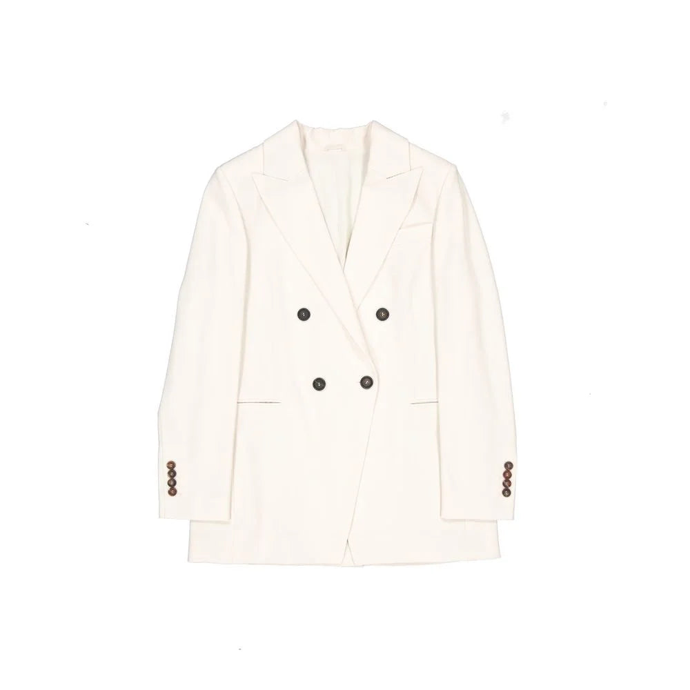 Brunello Cucinelli White Virgin Wool Blazer