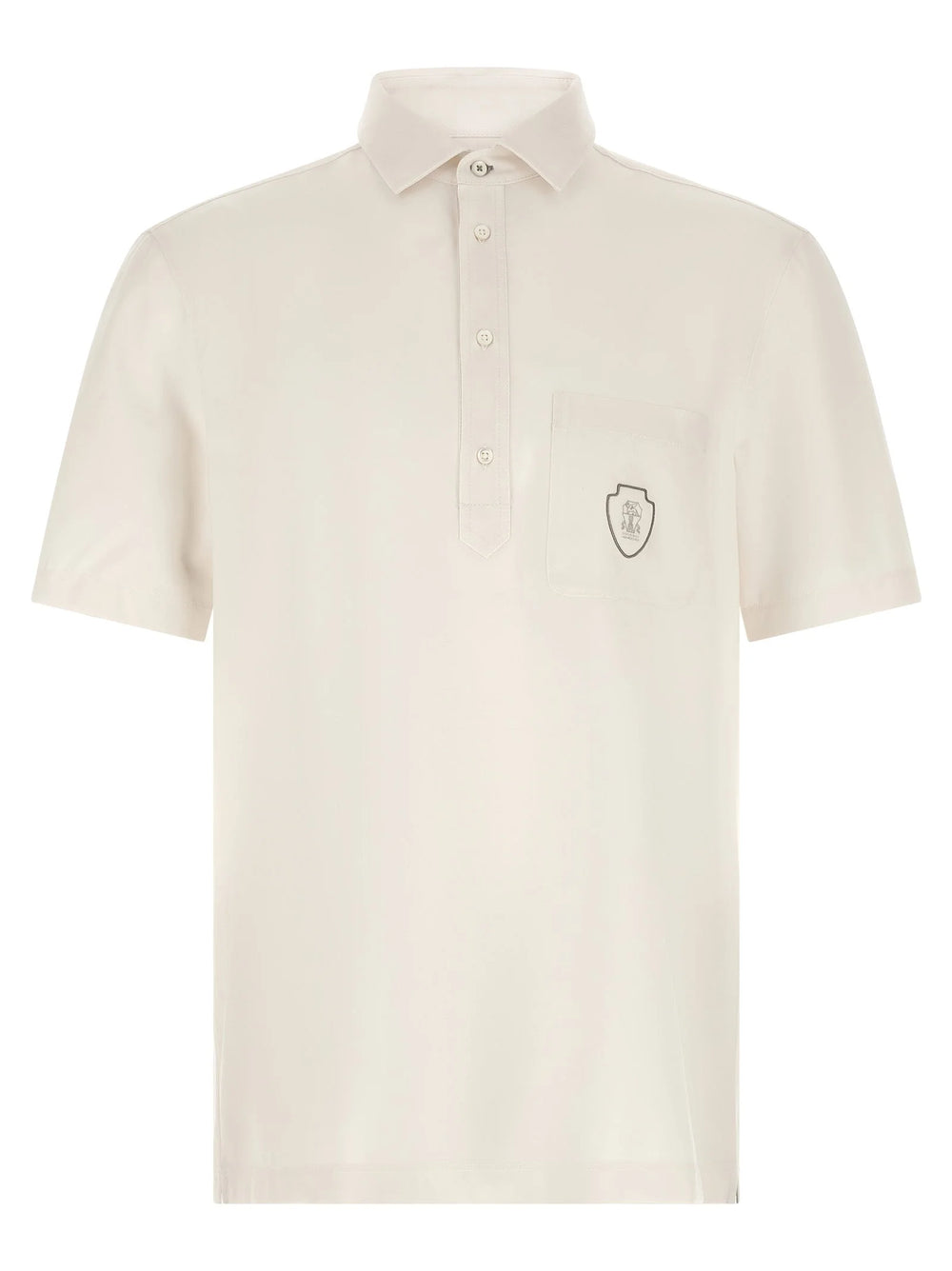 Brunello Cucinelli White Virgin Wool Polo Shirt - M
