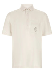 Brunello Cucinelli White Virgin Wool Polo Shirt - M