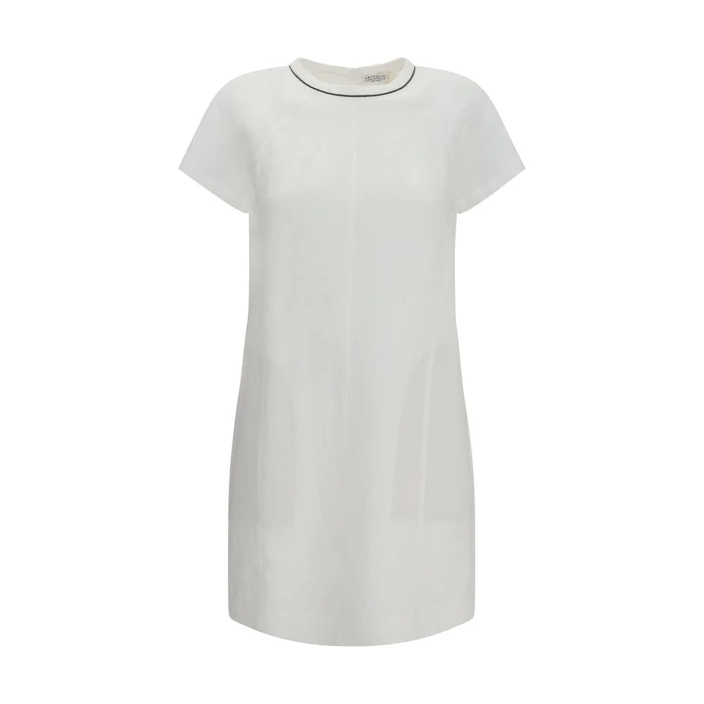 Brunello Cucinelli White Viscose Casual Dress
