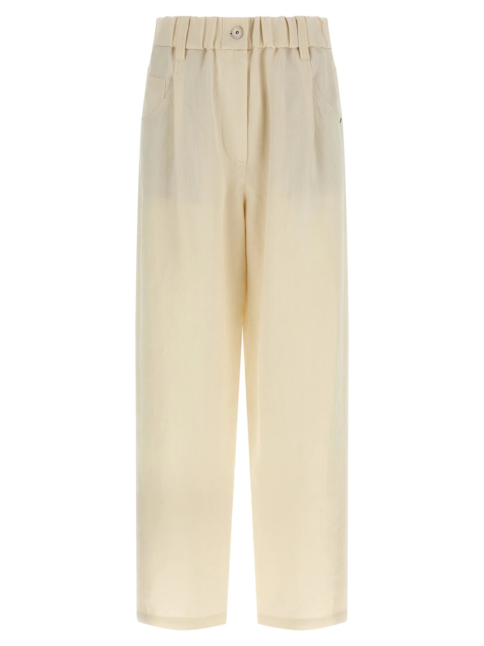 Brunello Cucinelli White Viscose Casual Pants - IT42