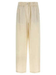 Brunello Cucinelli White Viscose Casual Pants - IT42