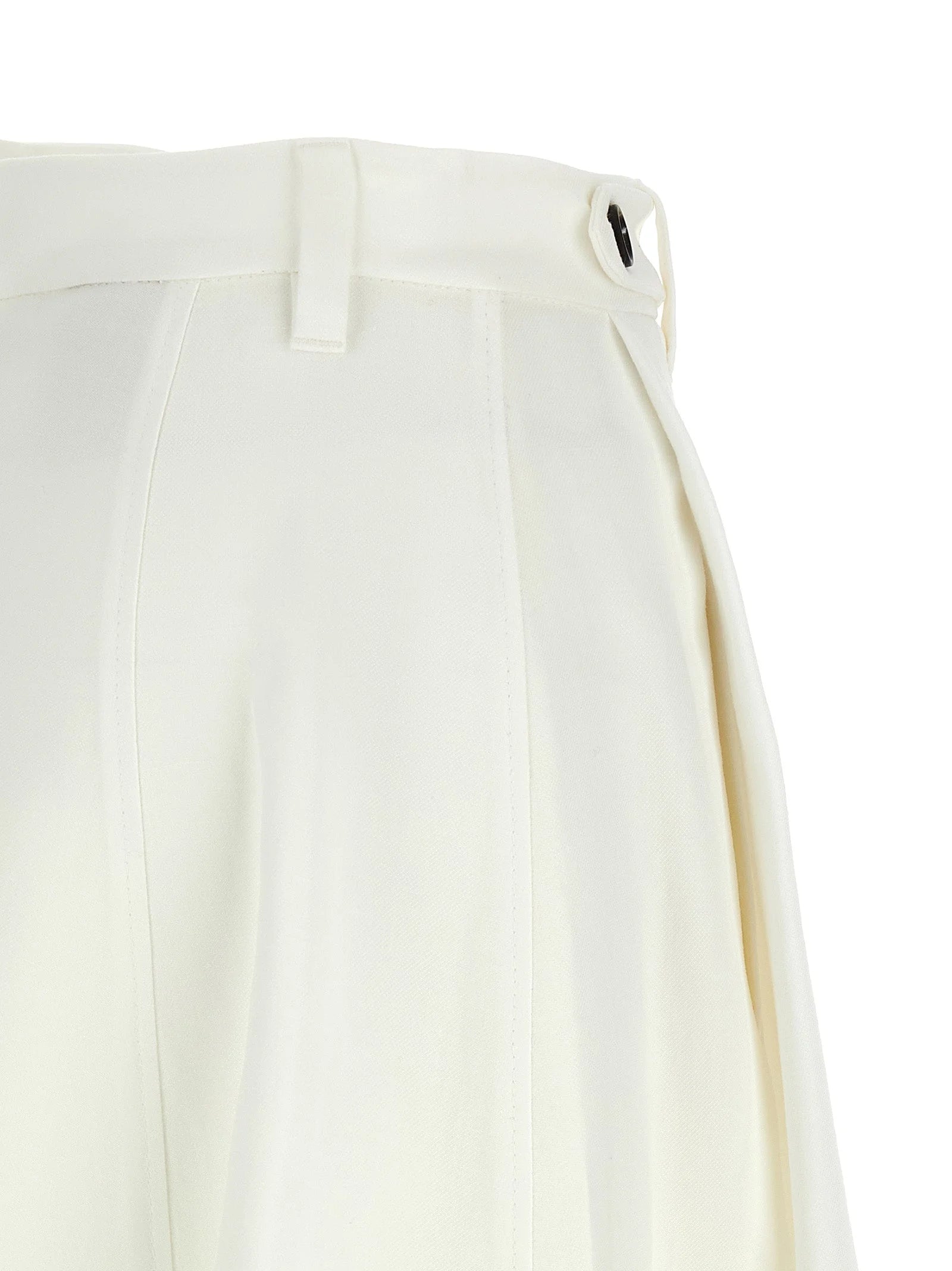Brunello Cucinelli White Viscose Midi Skirt