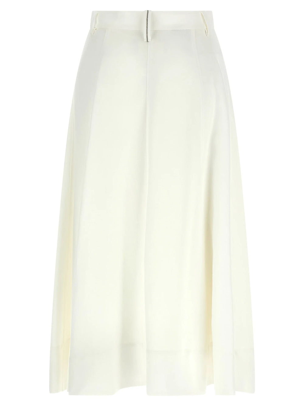 Brunello Cucinelli White Viscose Midi Skirt