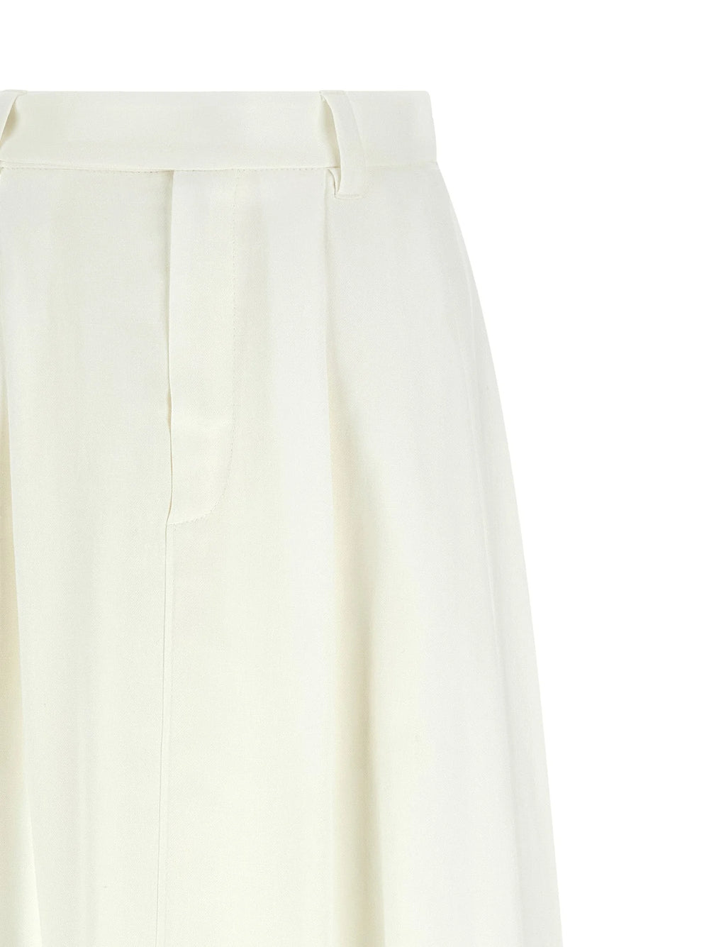 Brunello Cucinelli White Viscose Midi Skirt
