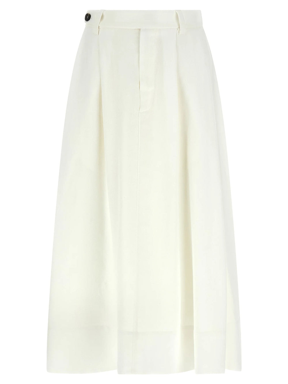 Brunello Cucinelli White Viscose Midi Skirt