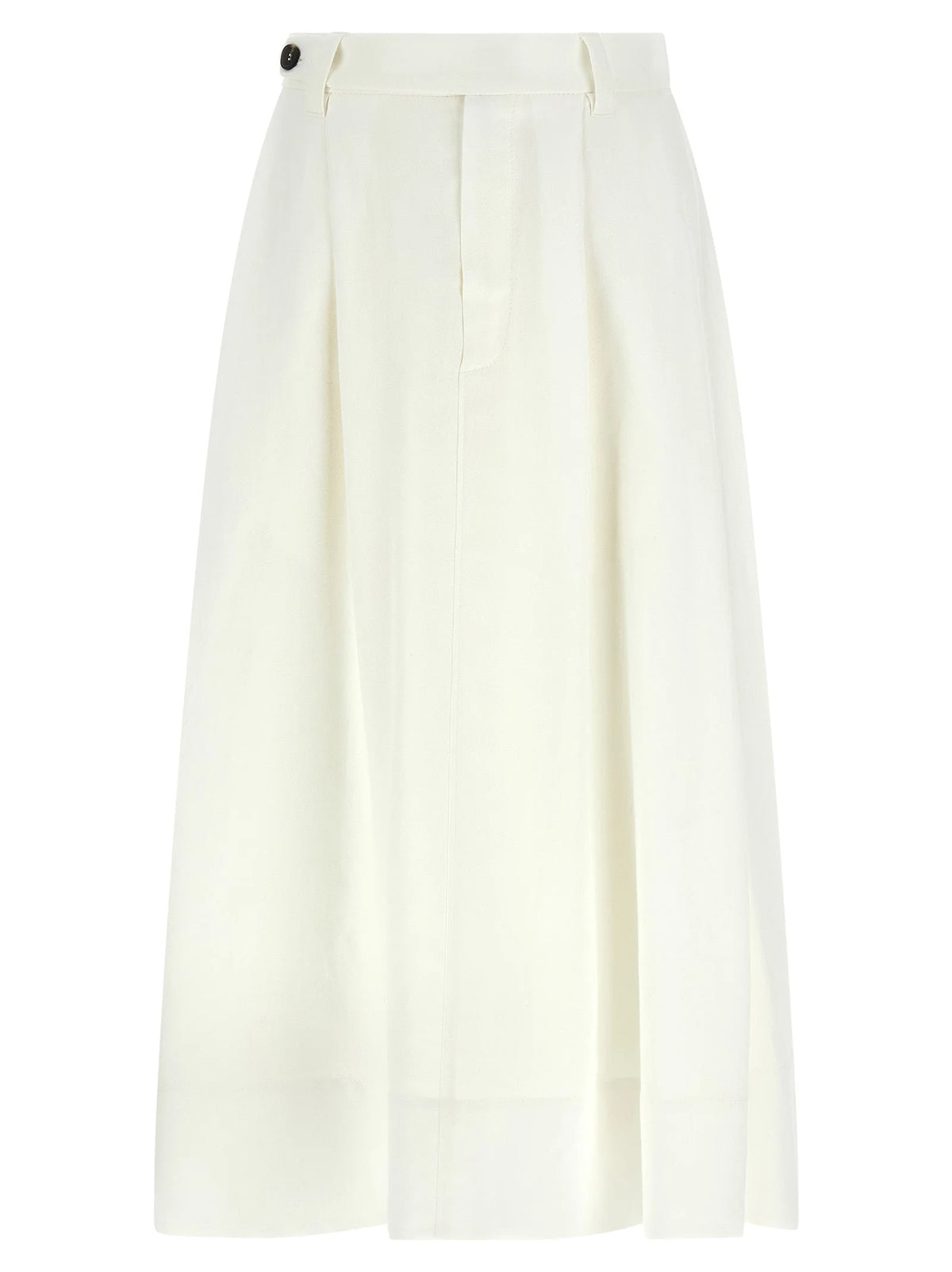 Brunello Cucinelli White Viscose Midi Skirt