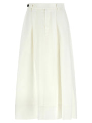 Brunello Cucinelli White Viscose Midi Skirt