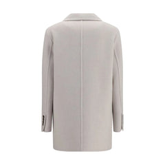 Brunello Cucinelli White Wool Oves Aries Full-Length Jacket - IT42 | L
