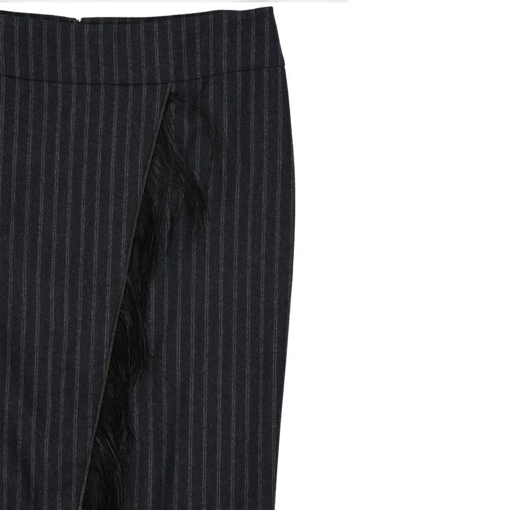 Brunello Cucinelli Wool Striped Skirt