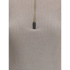Brunello Cucinelli Zipped high neck Top - S - Sweaters