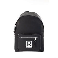 Burberry Abbeydale Branded Stamp Black Nylon Backpack Shoulder Bookbag - Backpacks