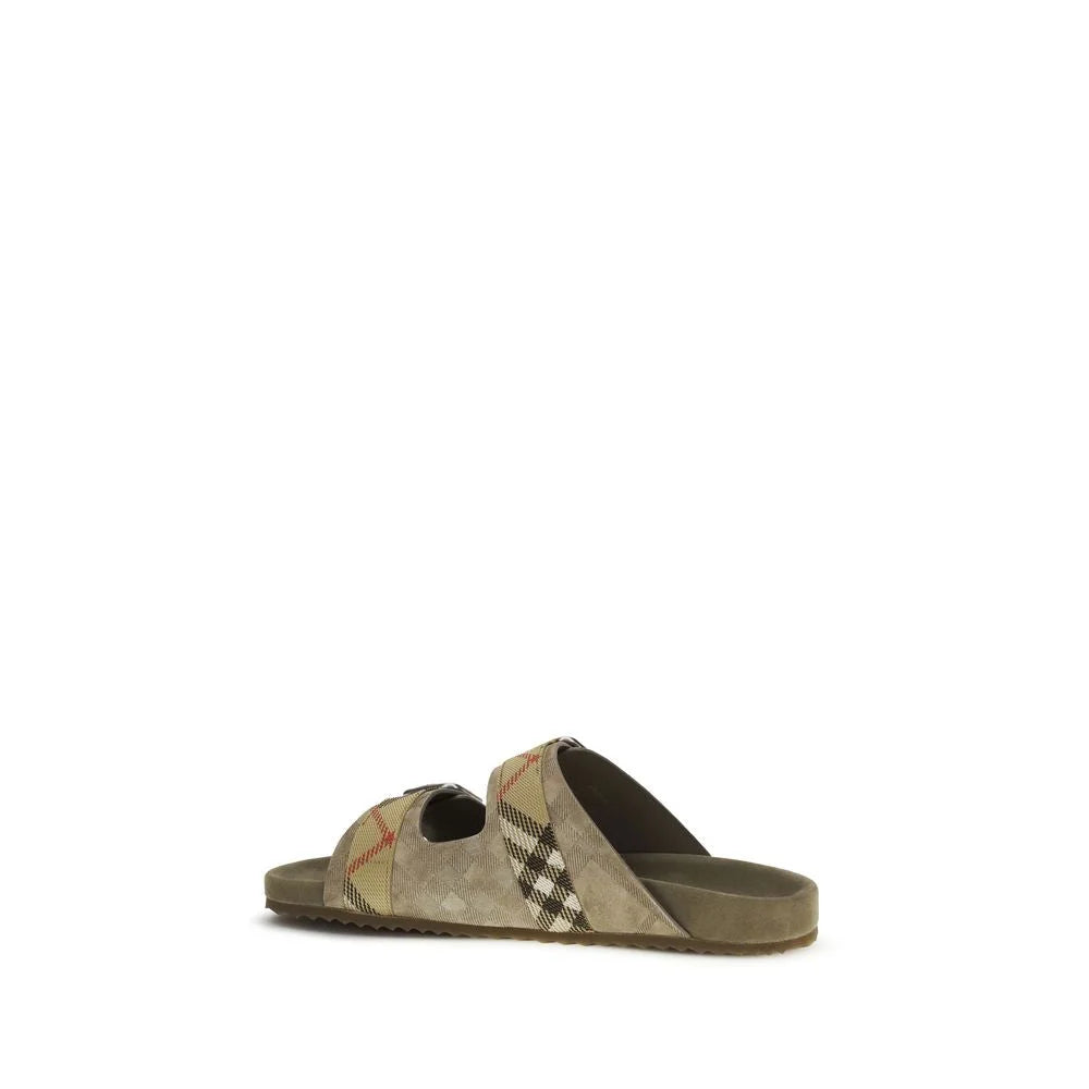 Burberry Beige Calf Leather Bos Taurus Flat Sandals - EU42/US9