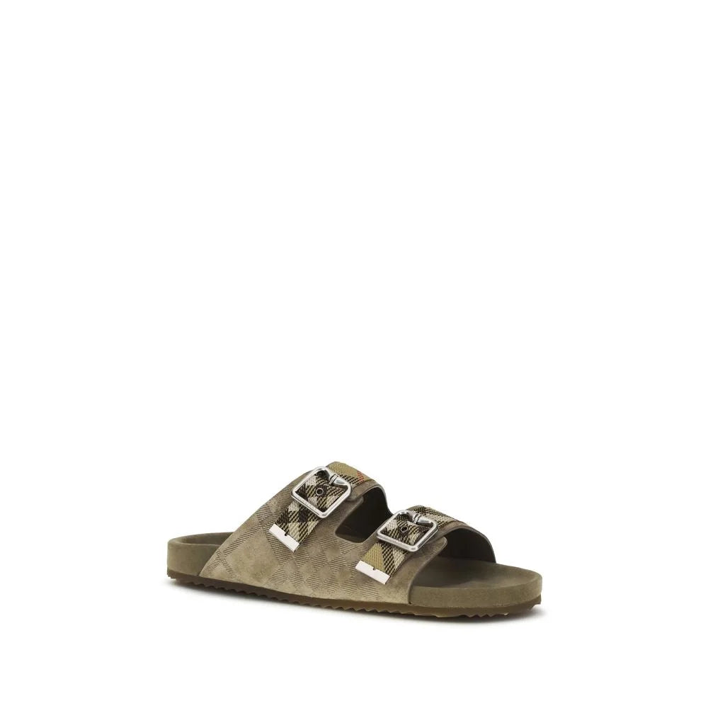 Burberry Beige Calf Leather Bos Taurus Flat Sandals - EU42/US9