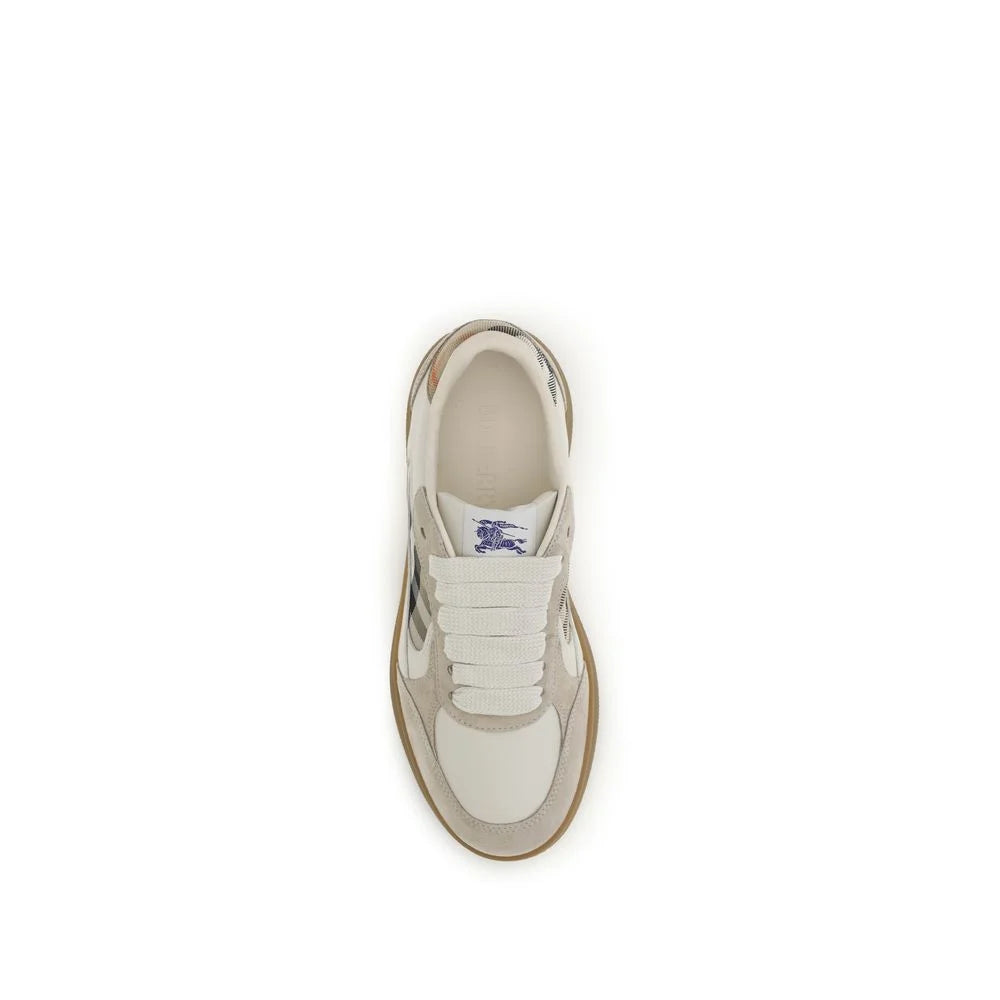 Sneakers in pelle di vitello beige Burberry
