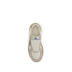 Sneakers in pelle di vitello beige Burberry