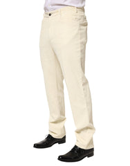 Burberry Beige Corduroy Cotton Straight Men Trouser Pants - IT50 | L - Trousers