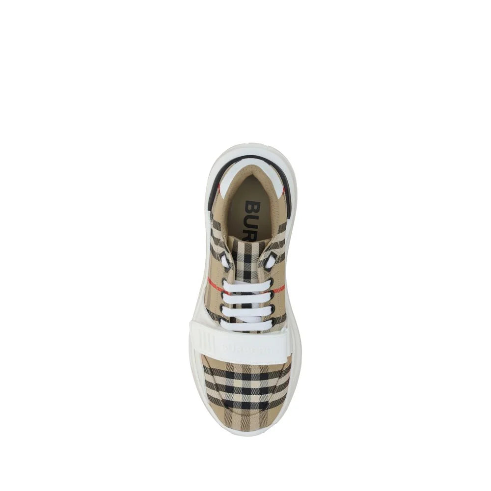 Burberry Beige Cotton Athletic Sneakers