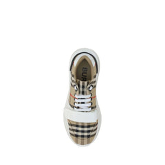 Burberry Beige Cotton Athletic Sneakers