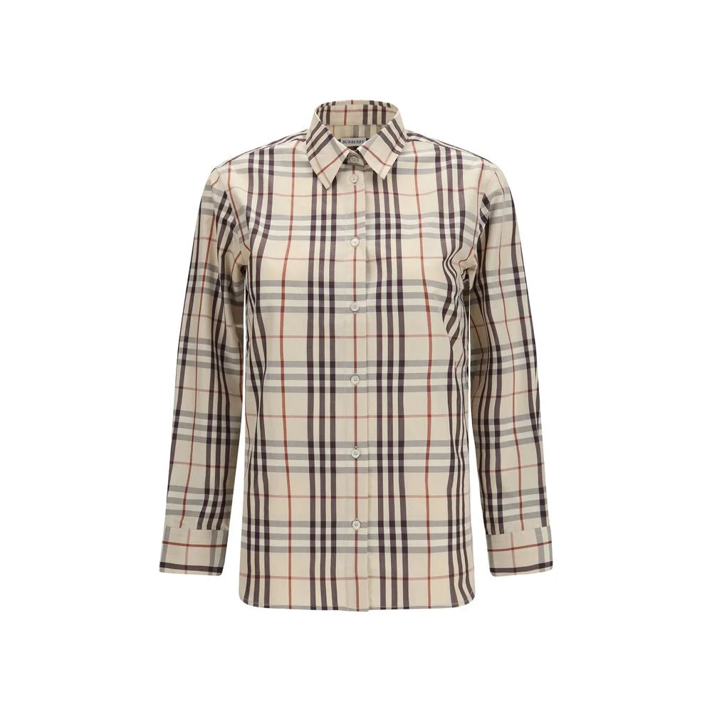 Burberry Μπεζ πουκάμισο με σχέδιο από βαμβάκι