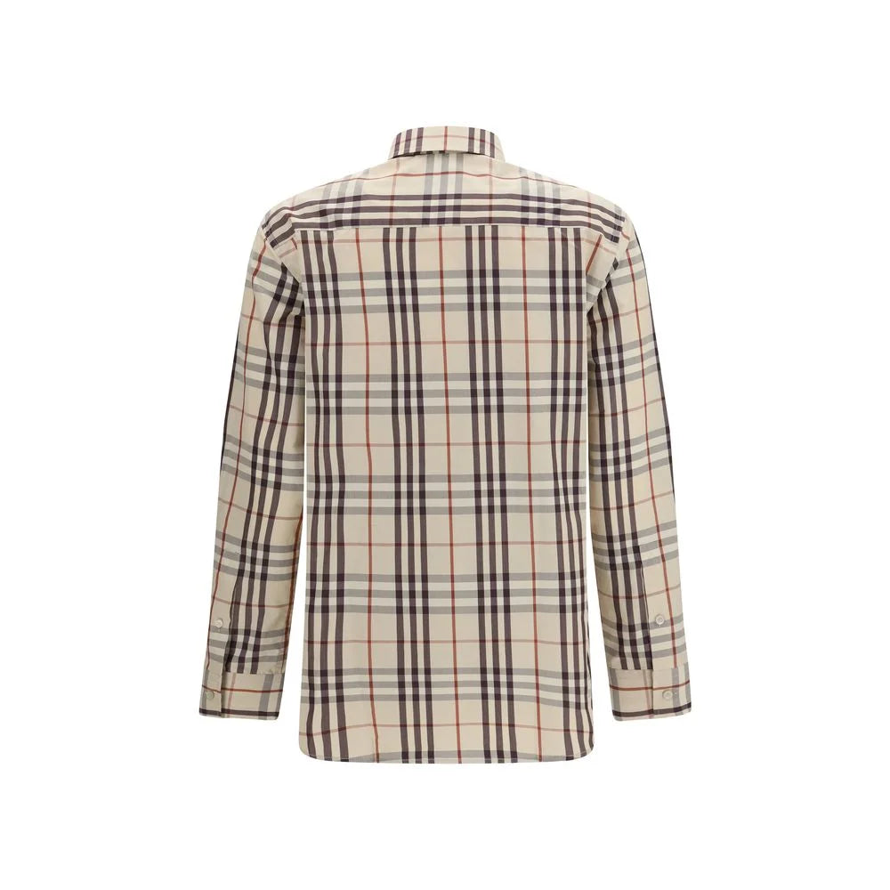 Burberry Μπεζ πουκάμισο με σχέδιο από βαμβάκι