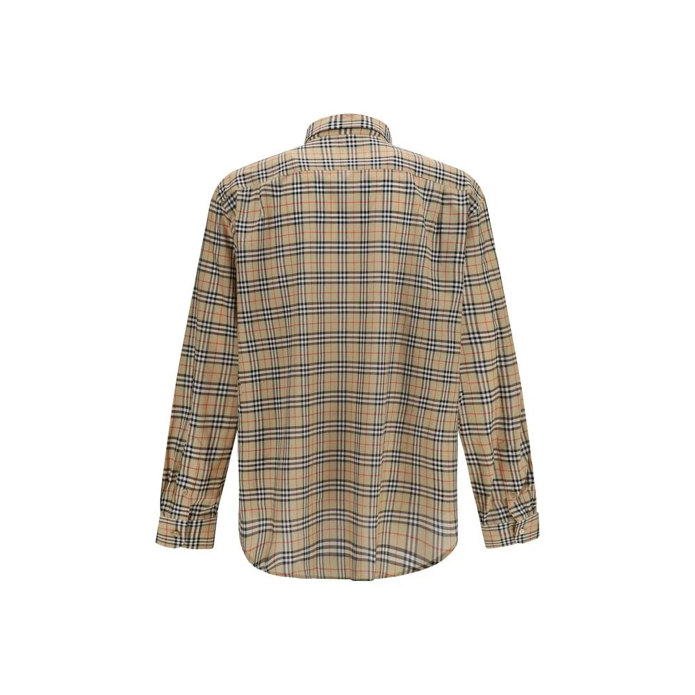 Burberry Beige Cotton Pattern Shirt - XL