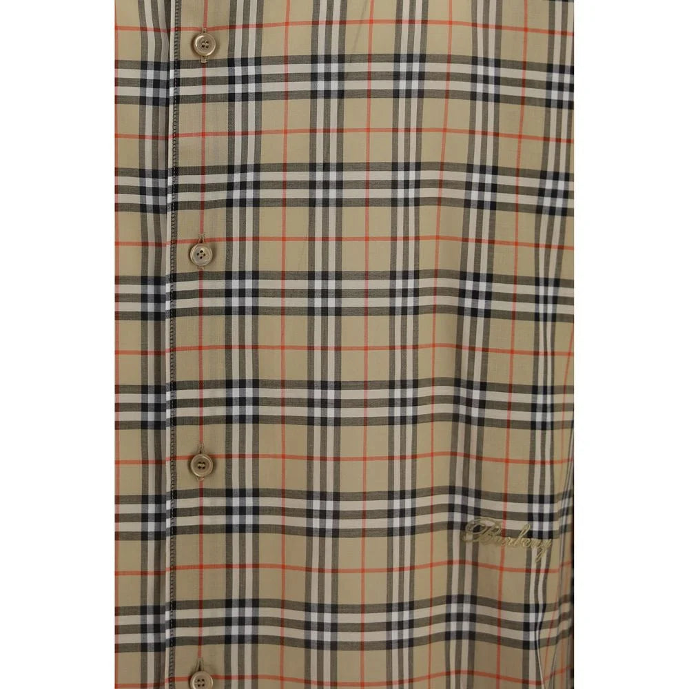 Burberry Beige Cotton Pattern Shirt - XL
