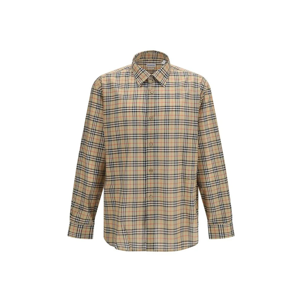Burberry Beige Cotton Pattern Shirt - XL