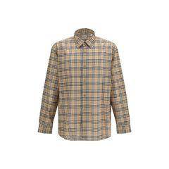 Burberry Beige Cotton Pattern Shirt - XL