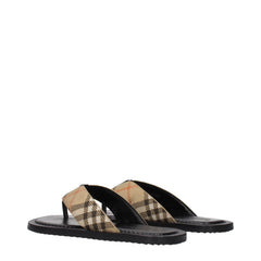 Burberry Beige Fabric Flip-Flop Sandals - EU41/US8