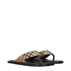 Burberry Beige Fabric Flip-Flop Sandals - EU41/US8