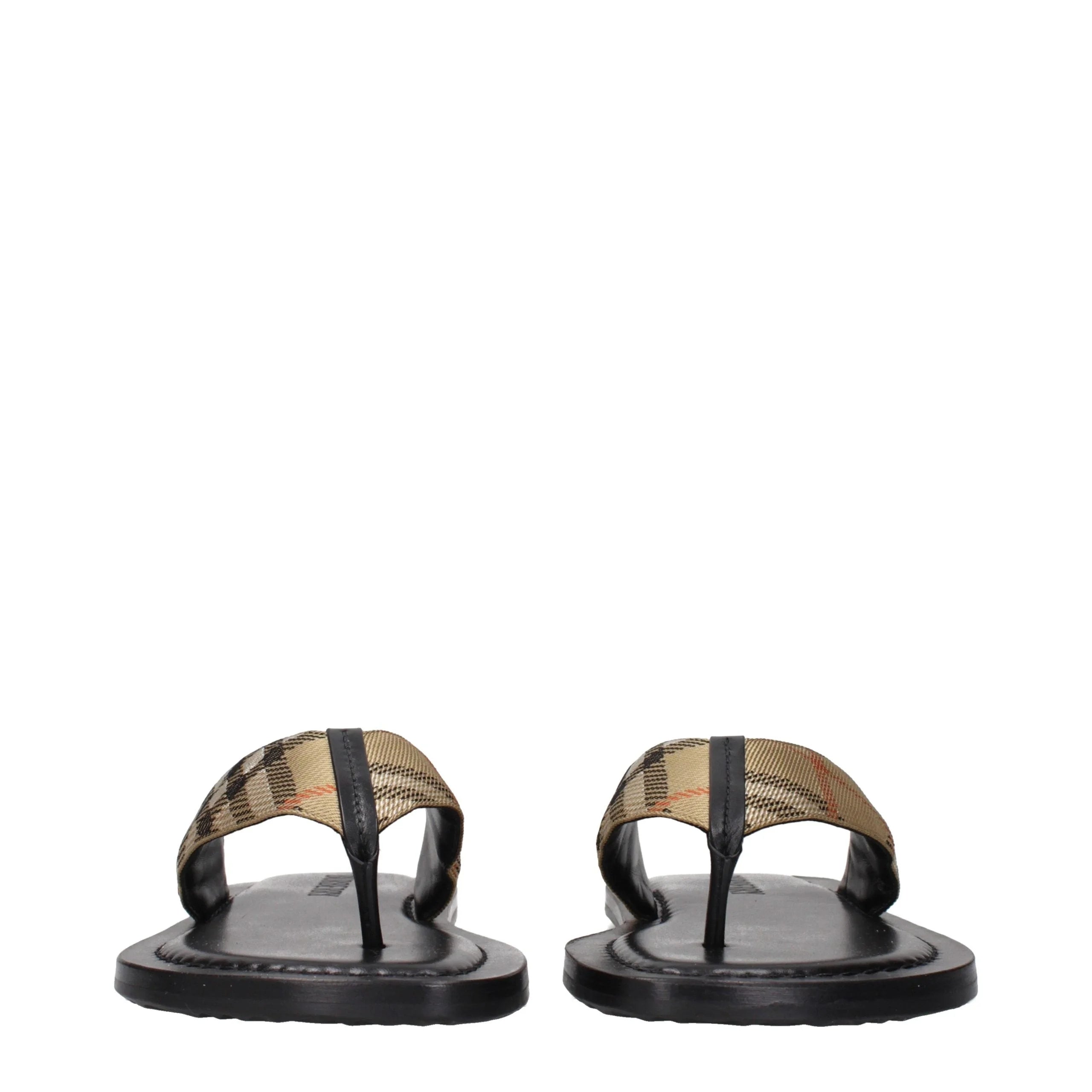 Burberry Beige Fabric Flip-Flop Sandals - EU41/US8