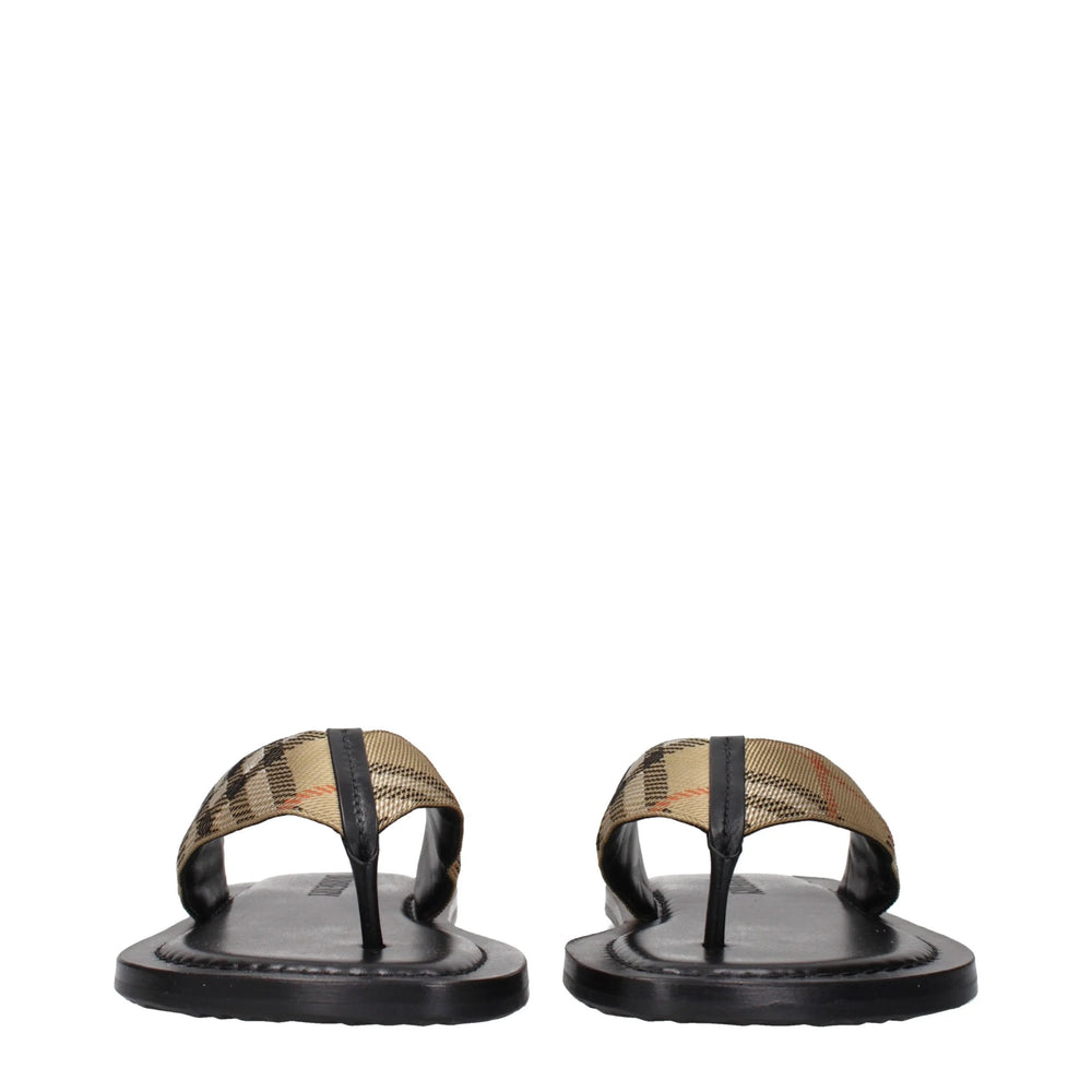Burberry Beige Fabric Flip-Flop Sandals - EU41/US8