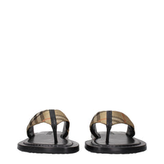 Burberry Beige Fabric Flip-Flop Sandals - EU41/US8