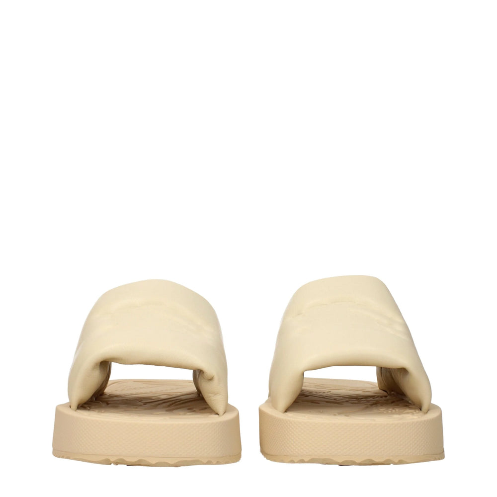Burberry Beige Leather Slippers