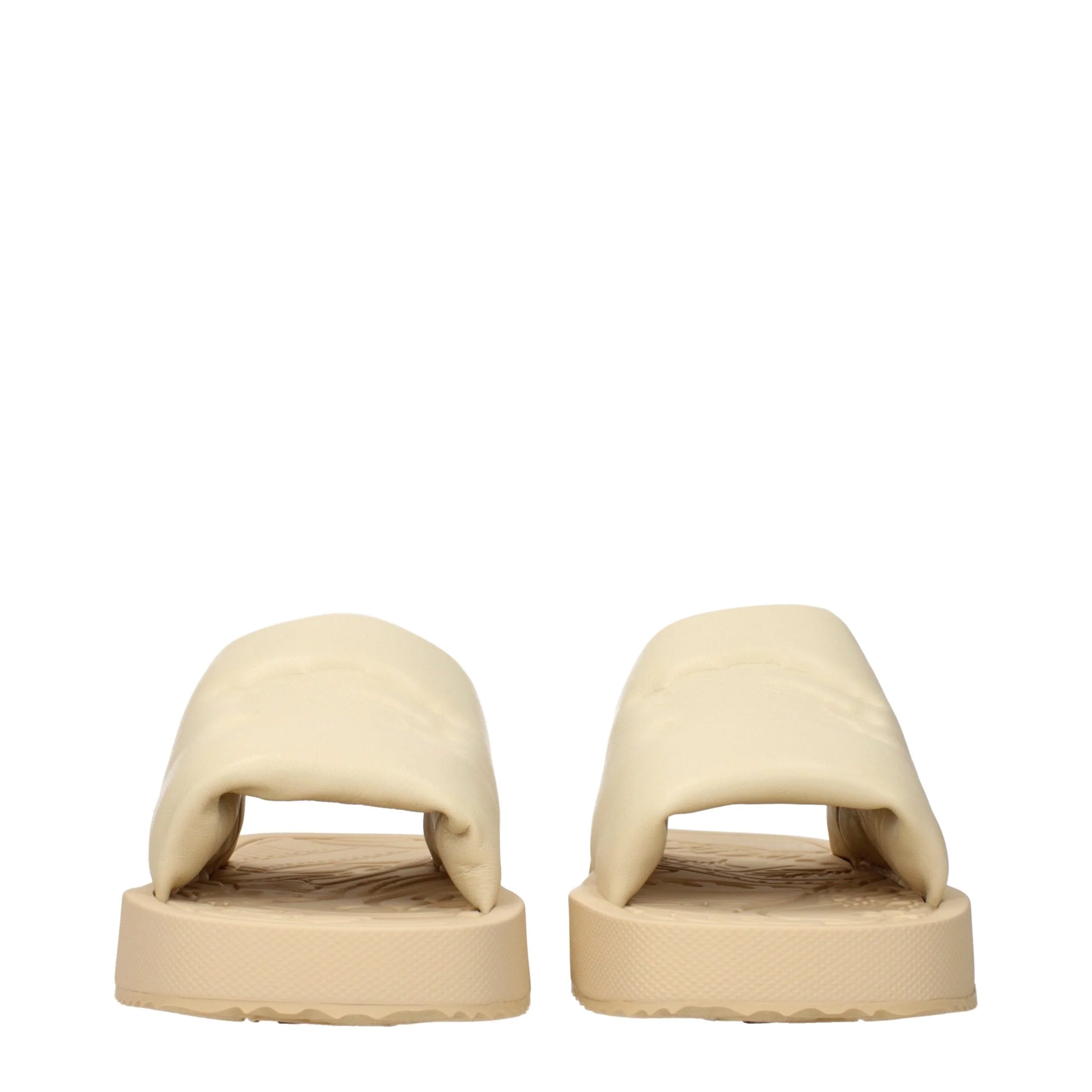 Burberry Beige Leather Slippers