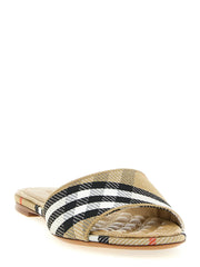 Burberry Beige Polyester Slides