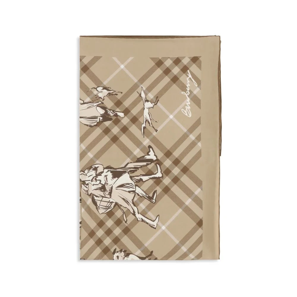 Cachecol Burberry em seda bege