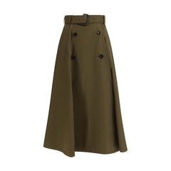 Burberry חצאית מידי מכותנה דו-צבעונית - 8