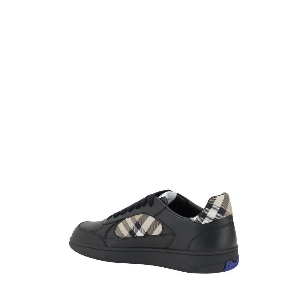 Burberry Black Calf Leather Bos Taurus Low Top Sneakers - EU44/US11