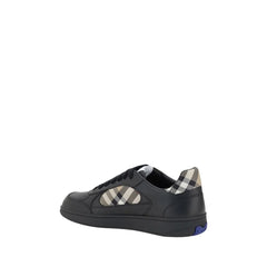 Burberry Black Calf Leather Bos Taurus Low Top Sneakers - EU44/US11